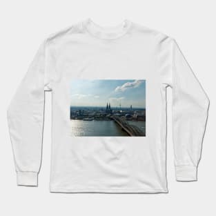 Cologne on the Rhine river with  view of the cathedral Long Sleeve T-Shirt